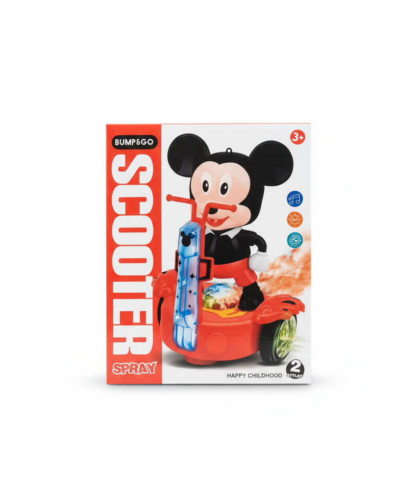 Mickey Mouse Bump & Go Scooter Spray Toy