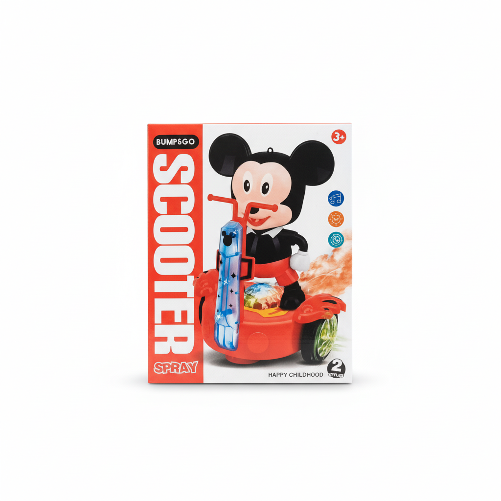 Mickey Mouse Bump & Go Scooter Spray Toy