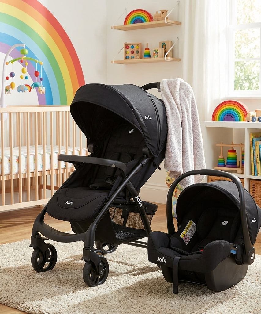 Joie Muze LX Black 2-Piece Travel System with Sun Canopy (Upto 3 years)