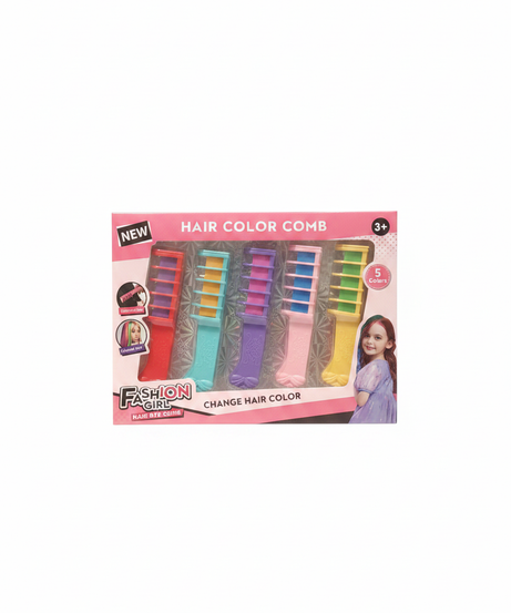 NEW Fashion Girl Hair Color Comb Set - 5 Colors