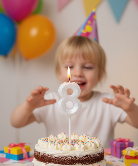 Number 8 Birthday Candle