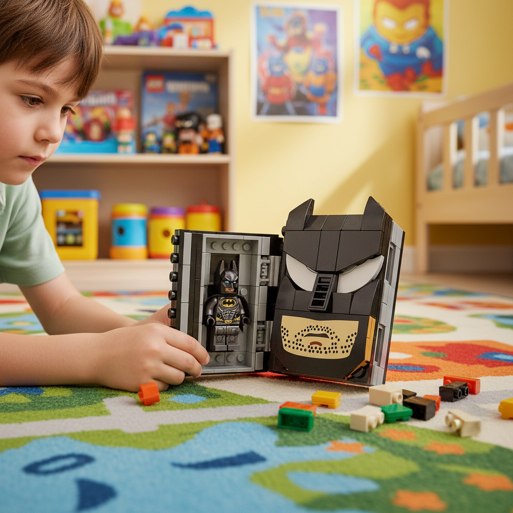 OBM HEROISM Building Block Set: Batman-Style Openable Book No. 9019-2