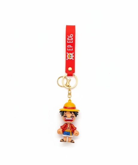 One Piece Monkey D. Luffy Chibi Keychain with Straw Hat Strap
