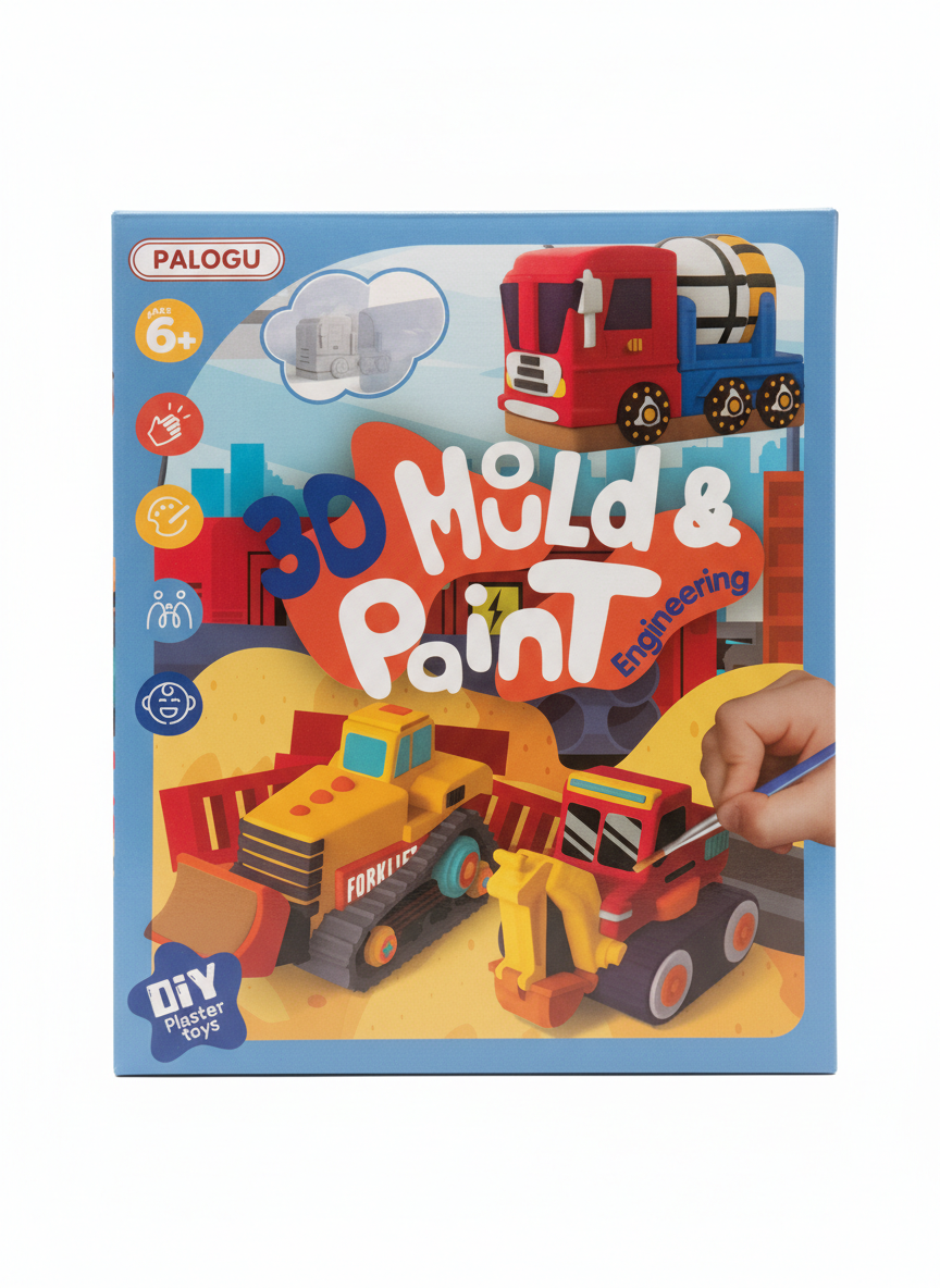 PALOGU 3D Mold & Paint Engineering DIY Plaster Toys