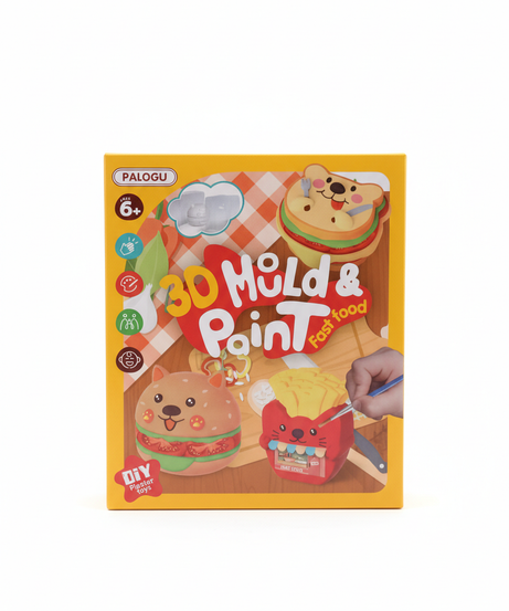 PALOGU 3D Mold & Paint Fast Food Plaster Toys