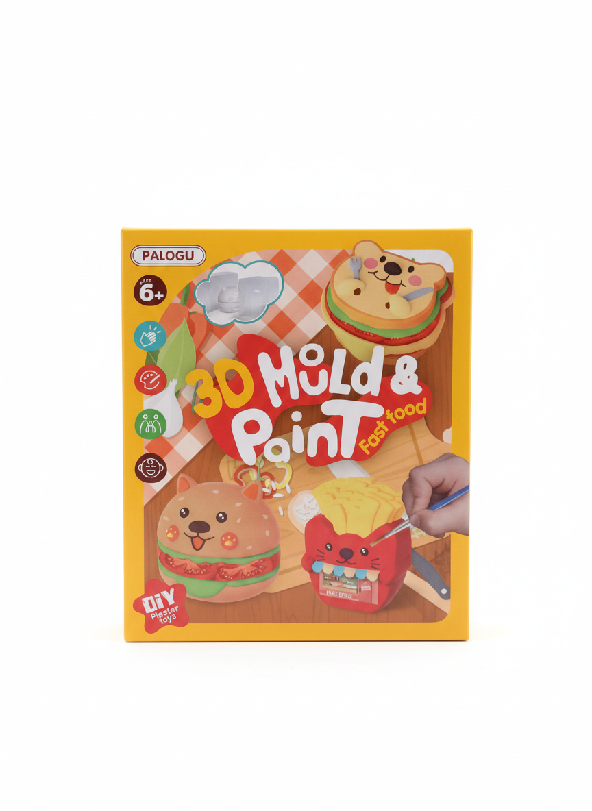 PALOGU 3D Mold & Paint Fast Food Plaster Toys