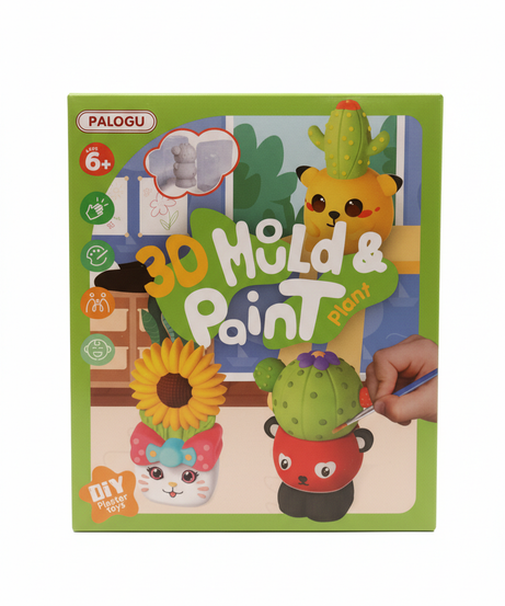 PALOGU 3D Mold & Paint Plant DIY Plaster Toys