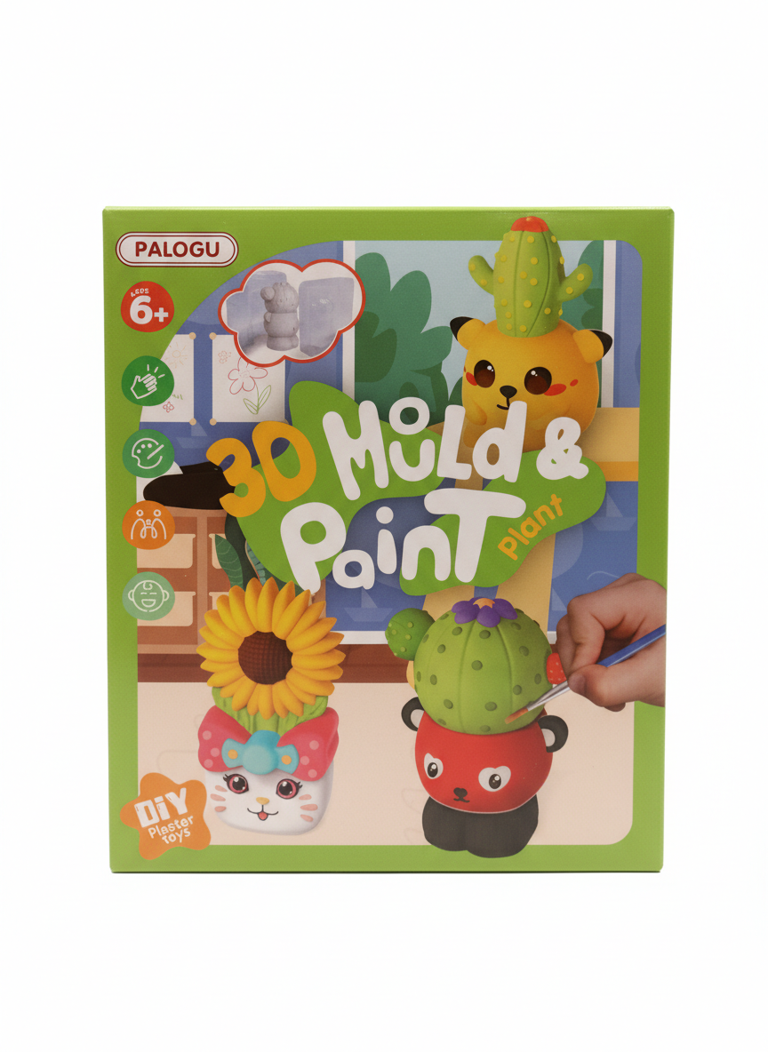PALOGU 3D Mold & Paint Plant DIY Plaster Toys