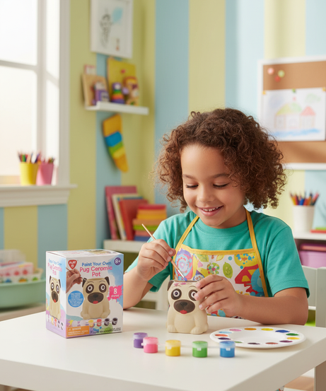 PLAY Paint Your Own Pug Ceramic Pot