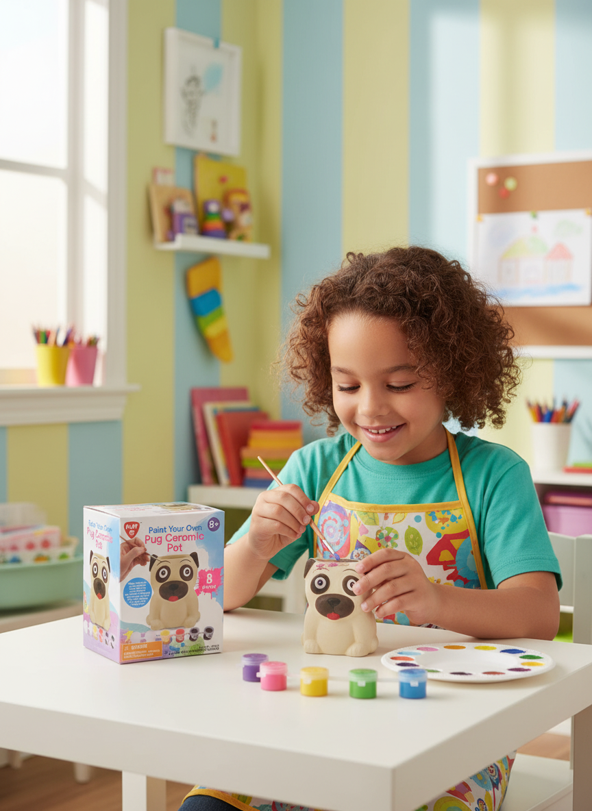 PLAY Paint Your Own Pug Ceramic Pot