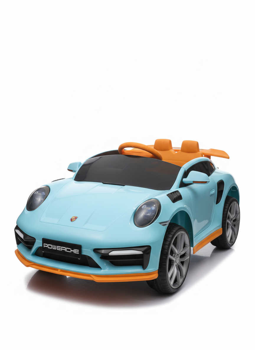 POWERCHE Light Blue Ride-On Electric Sports Car