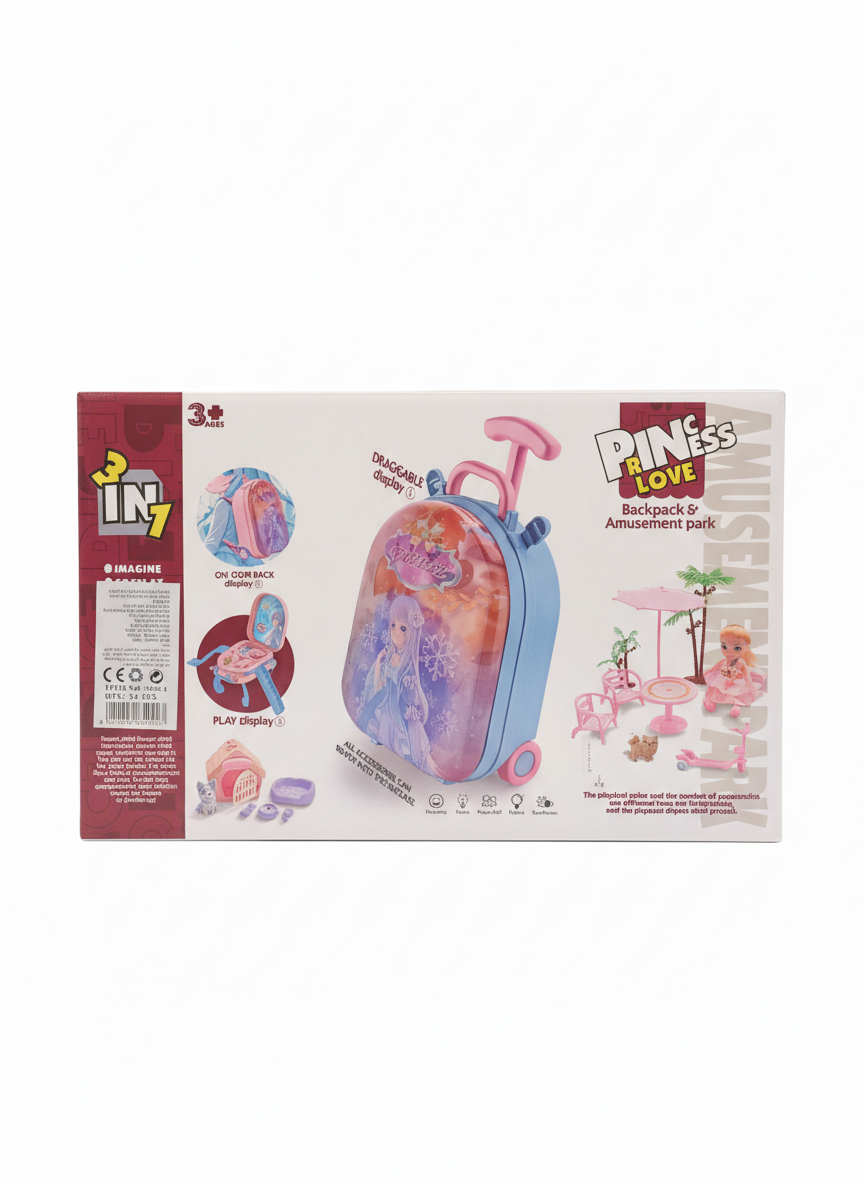 PRINCESS LOVE 3 IN 1 Backpack & Amusement Park Playset