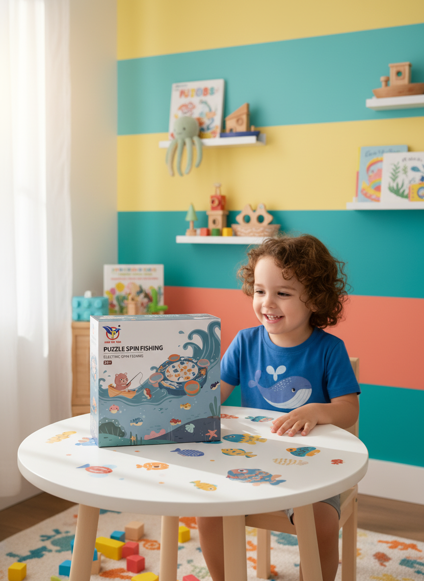 Peng Yue Toys Puzzle Electric Spin Fishing