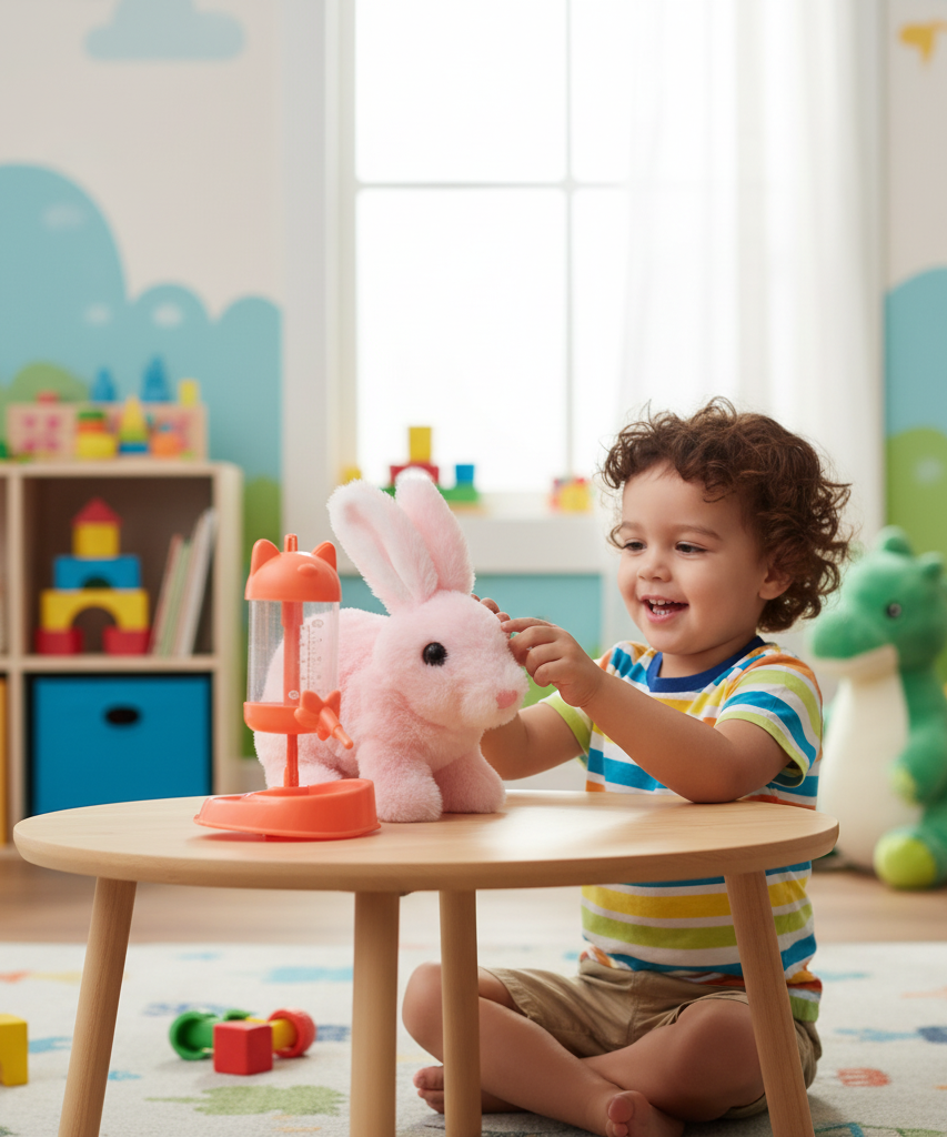 Pets! Lovely Mini Electronic Plush Rabbit Pet Pethouse