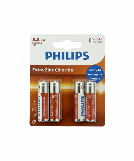 Philips AA Extra Zinc Chloride Super Heavy Duty Batteries (4-pack)