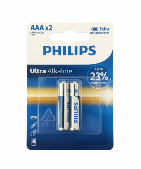 Philips Ultra Alkaline AAA Batteries (2-Pack)