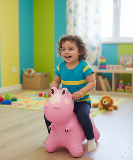 Pink Inflatable Dinosaur Hopper Ride-On Toy