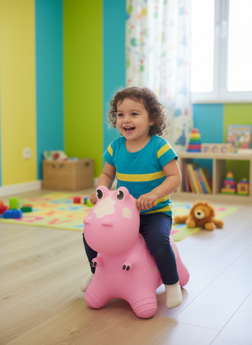 Pink Inflatable Dinosaur Hopper Ride-On Toy