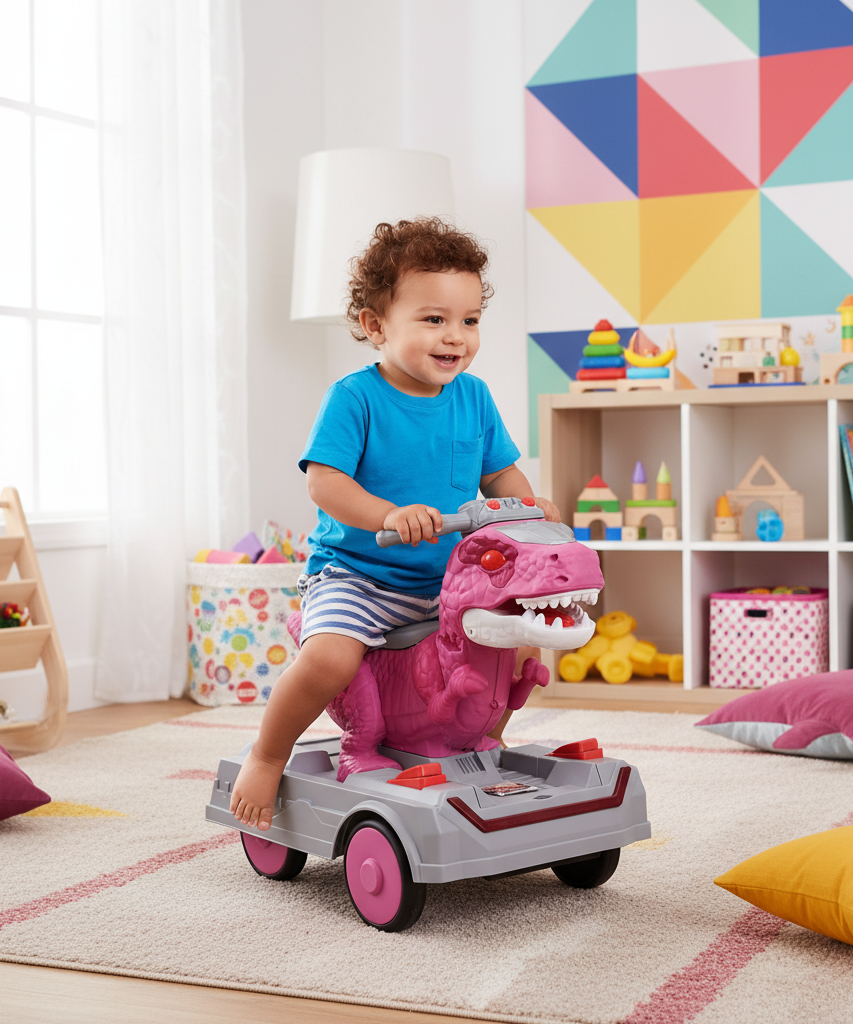 Pink T-Rex Ride-On Toy