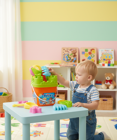 Play Blocks Learn Big Building Bucket with Scoop