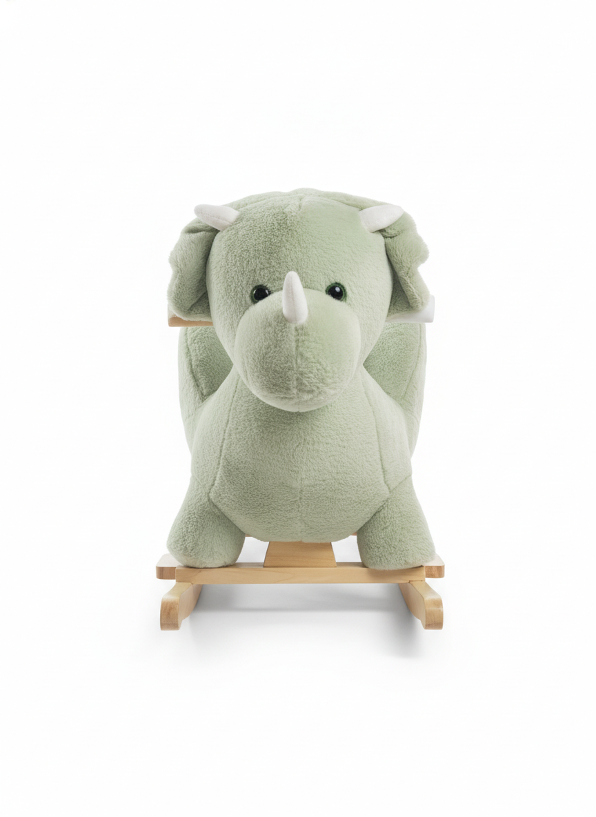 Plush Green Dinosaur Rocking Animal