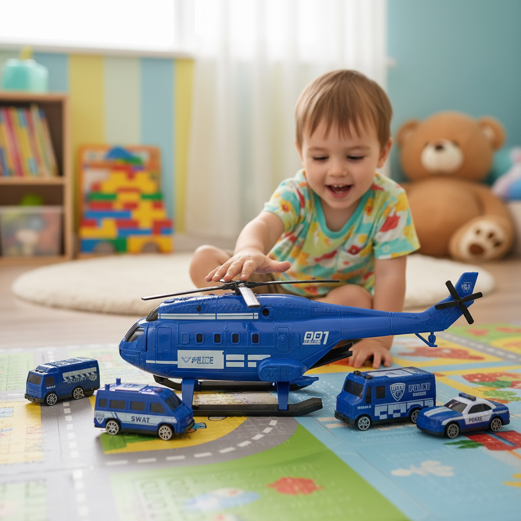 Policemen Helicopter Series Toy Set