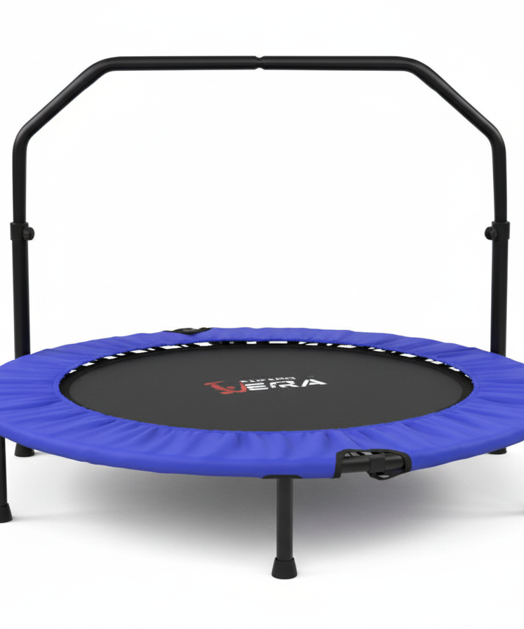 Portable Mini Fitness Trampoline with Adjustable Handlebar