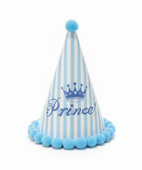 Prince Royal Blue Striped Party Hat