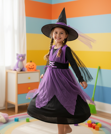 Purple & Black Witch Costume Set