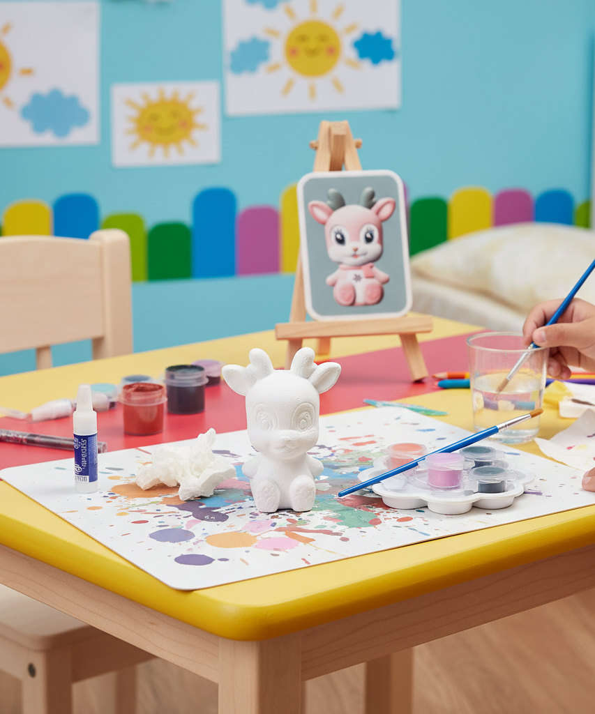 Qubeile Graffiti Paint Your Own Deer Figurine Craft Kit