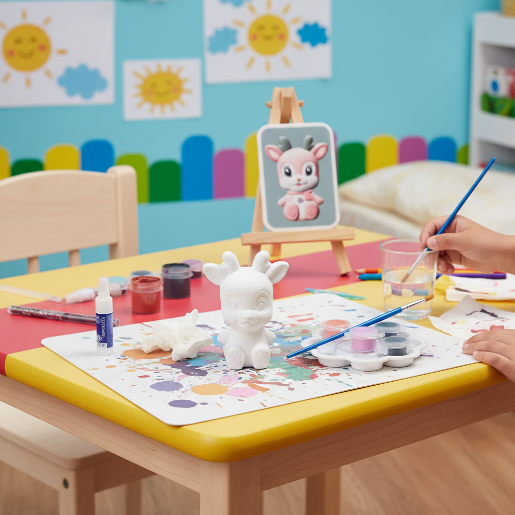 Qubeile Graffiti Paint Your Own Deer Figurine Craft Kit