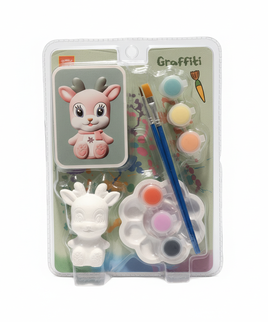 Qubeile Graffiti Paint Your Own Deer Figurine Craft Kit