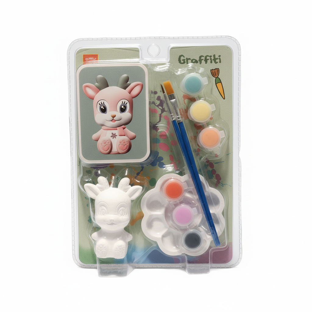 Qubeile Graffiti Paint Your Own Deer Figurine Craft Kit