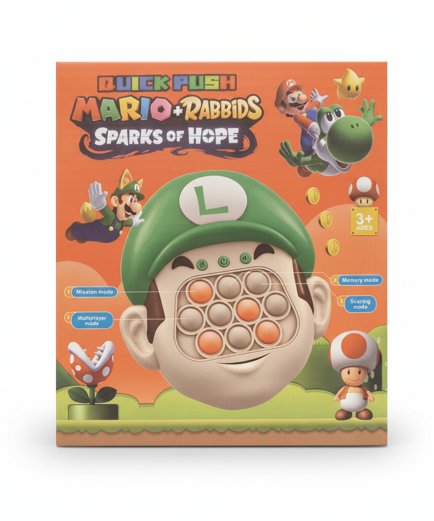 Quick Push Mario + Rabbids Sparks of Hope (Luigi Head Fidget Toy)