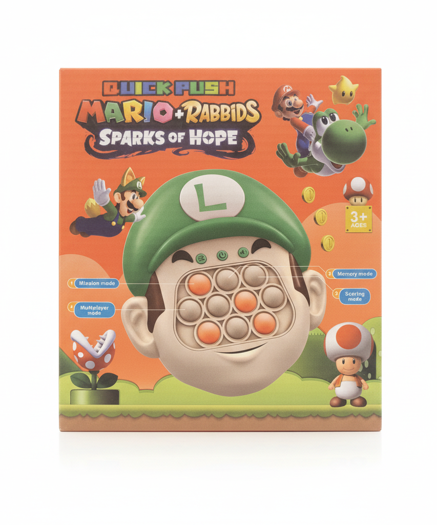 Quick Push Mario + Rabbids Sparks of Hope (Luigi Head Fidget Toy)