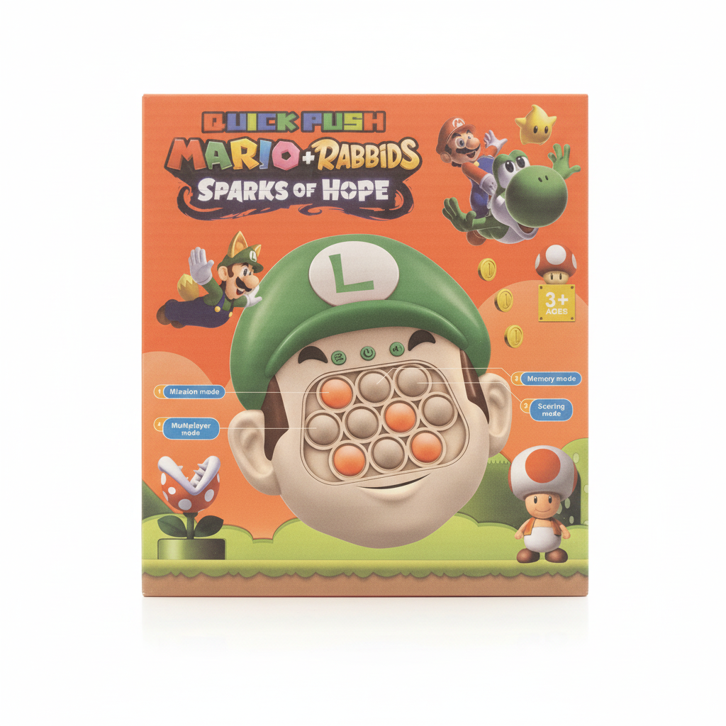 Quick Push Mario + Rabbids Sparks of Hope (Luigi Head Fidget Toy)