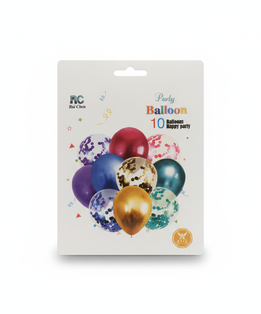 RC Rui Chen Party Balloons - 10 Count Happy Party Mix