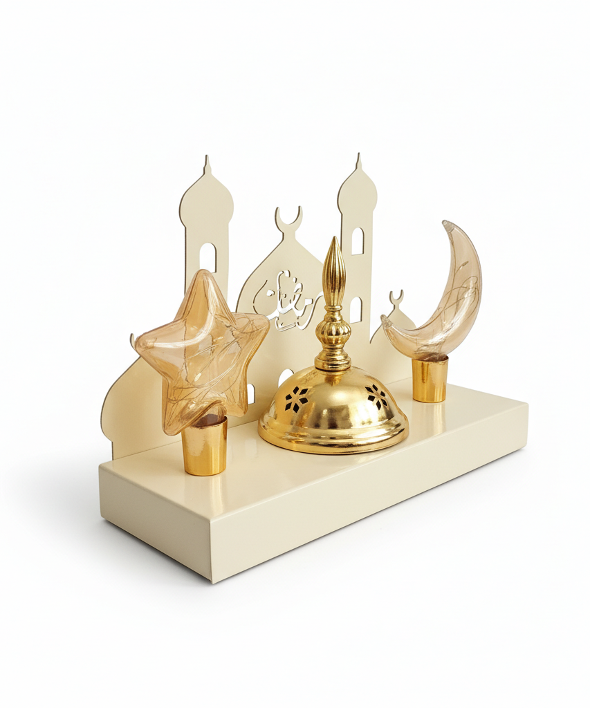 Ramadan Golden Mosque Silhouette LED Decoration Set
