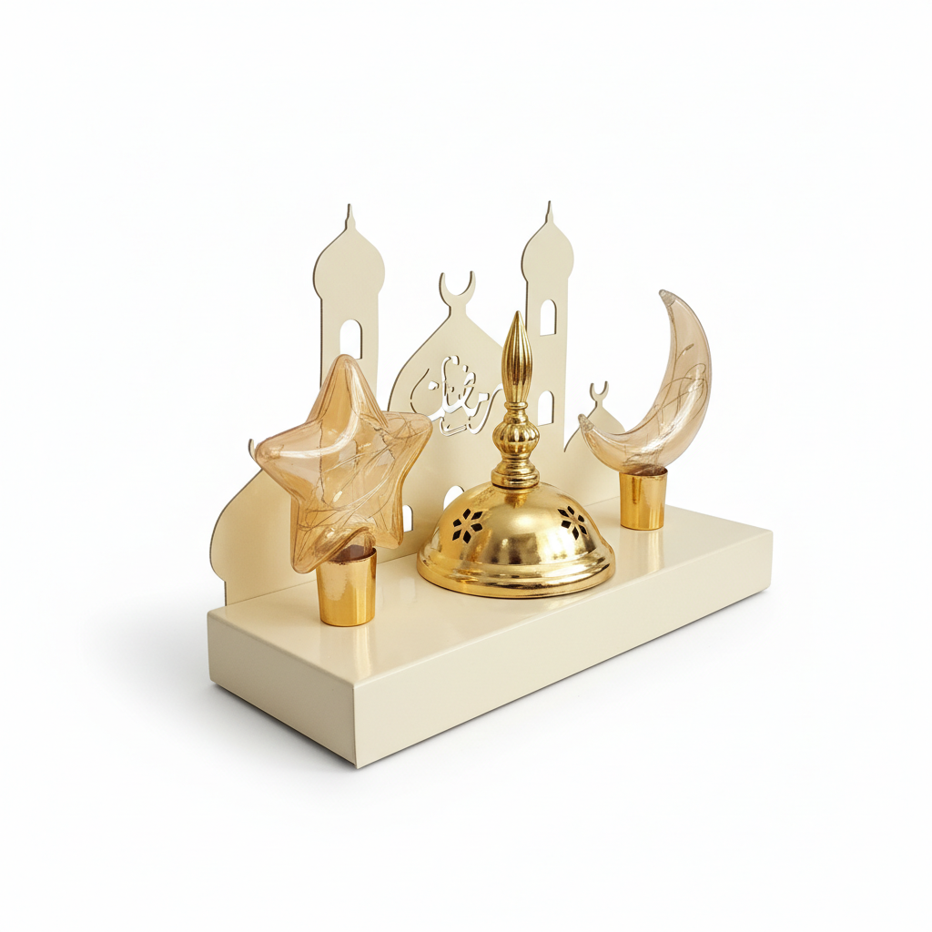 Ramadan Golden Mosque Silhouette LED Decoration Set