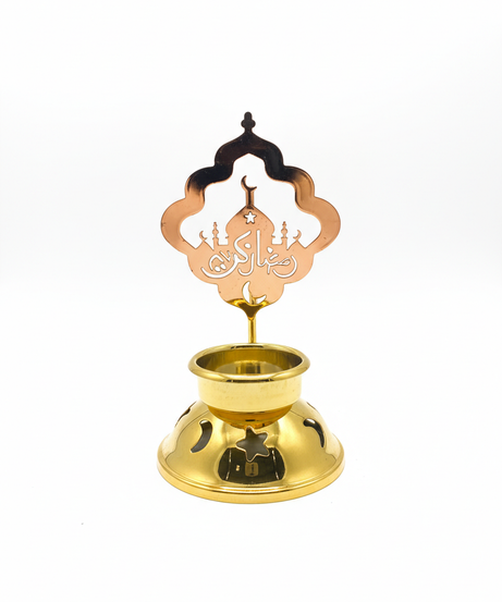 Ramadan Kareem Golden Incense & Candle Holder