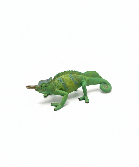 Realistic Green Chameleon Toy Figure