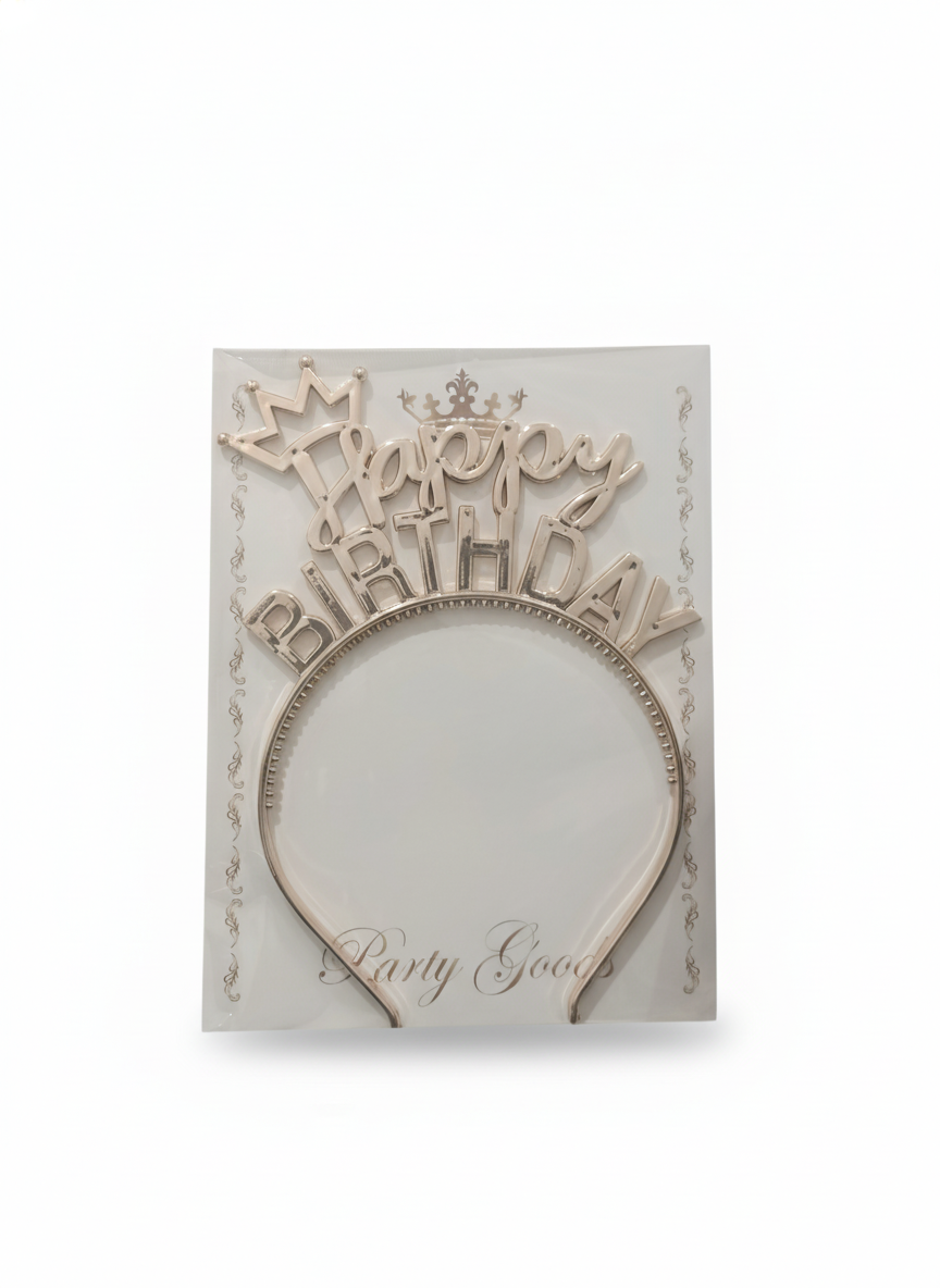 Rose Gold Happy Birthday Crown Headband