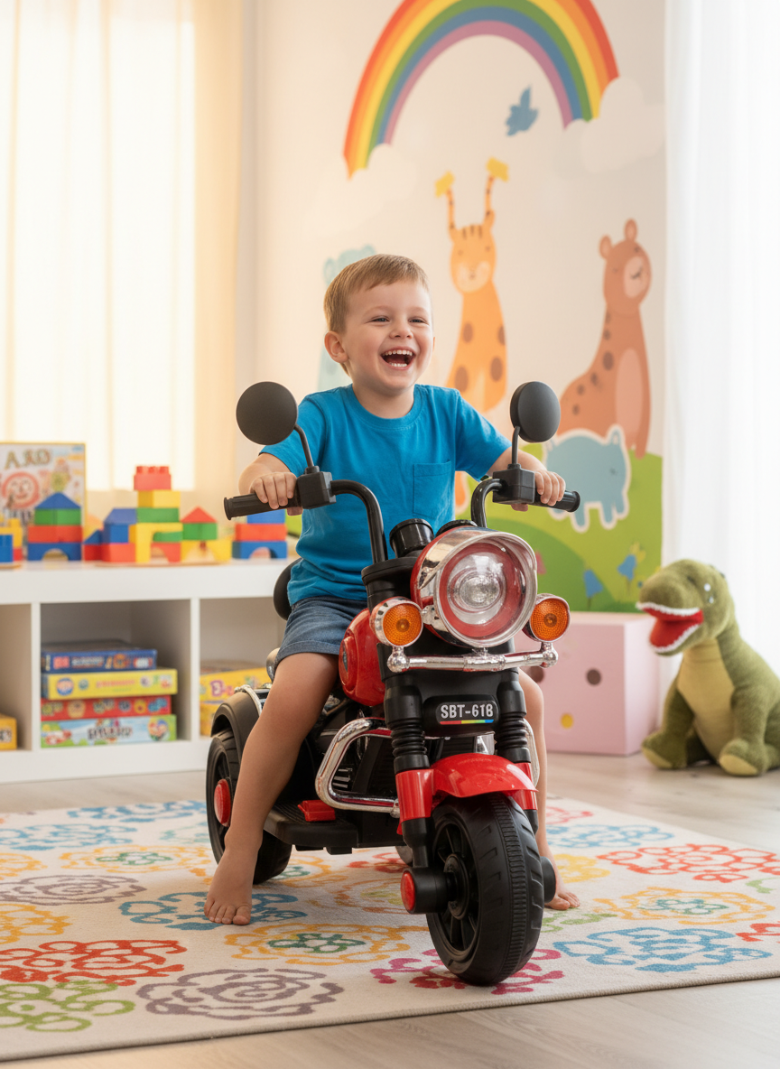 SBT-618 Kids' Electric 3-Wheel Ride-On Motorcycle