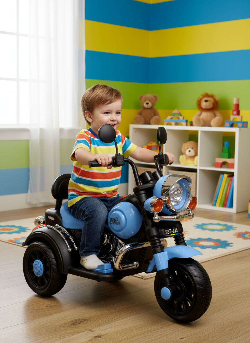SBT-618 Kids' Electric Ride-On 3-Wheel Motorcycle