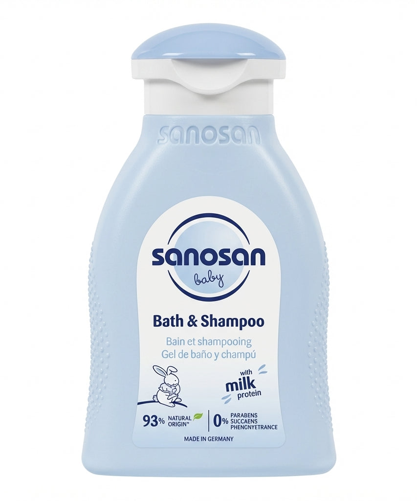 Sanosan Baby Bath & Shampoo with Milk Protein, 100 ML