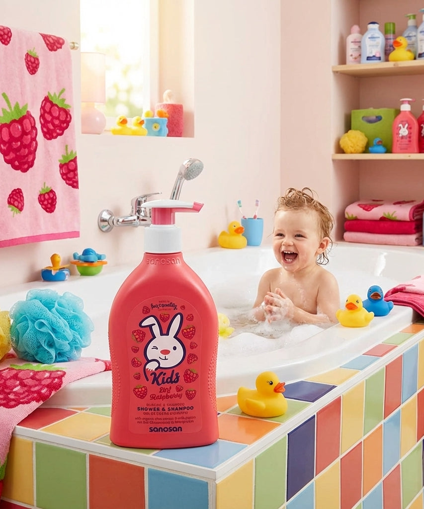 Sanosan Kids 2in1 Raspberry Shower & Shampoo, 400 ML