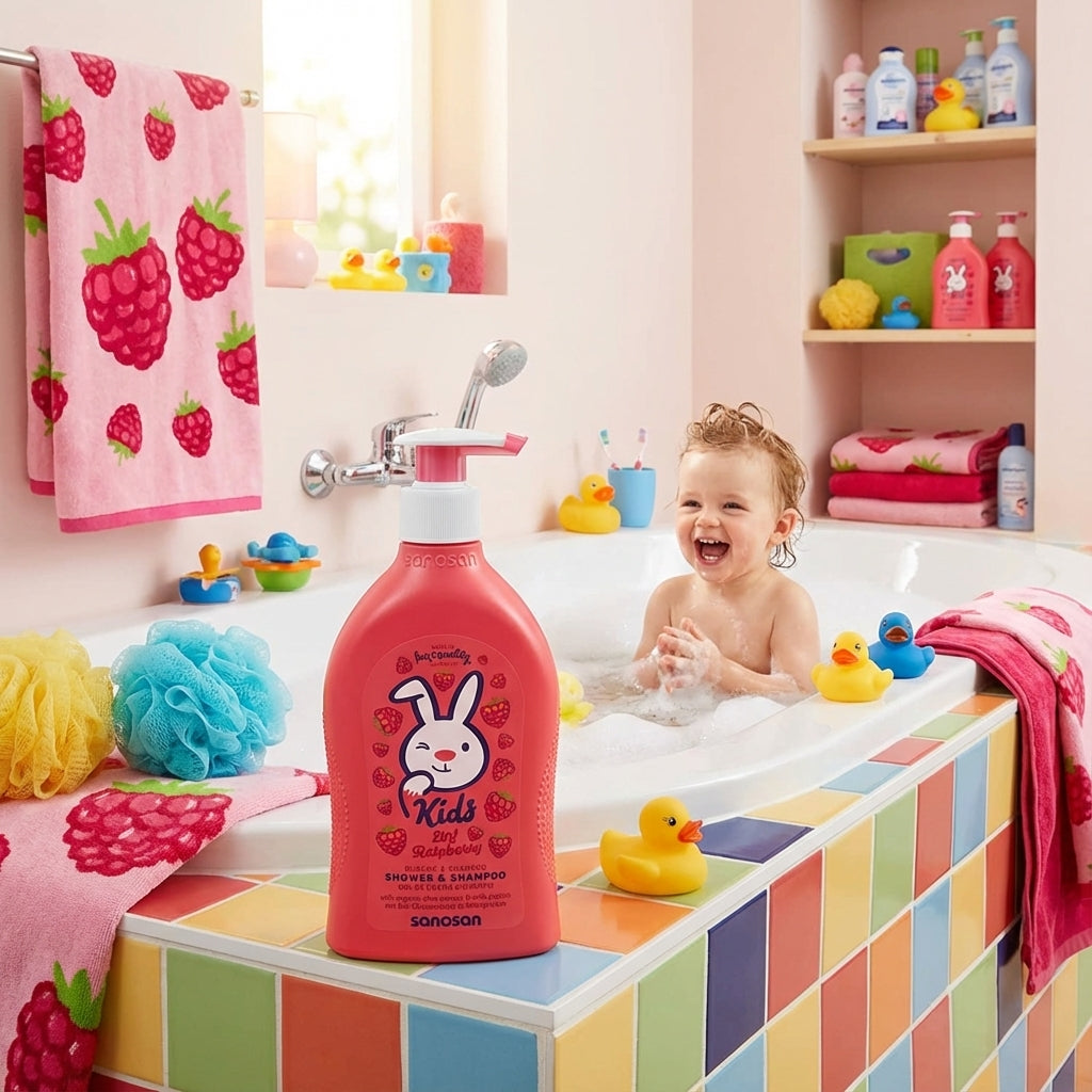 Sanosan Kids 2in1 Raspberry Shower & Shampoo, 400 ML