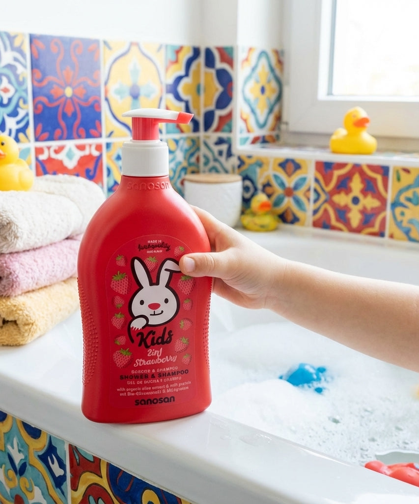 Sanosan Kids 2in1 Strawberry Shower & Shampoo, 400 ML