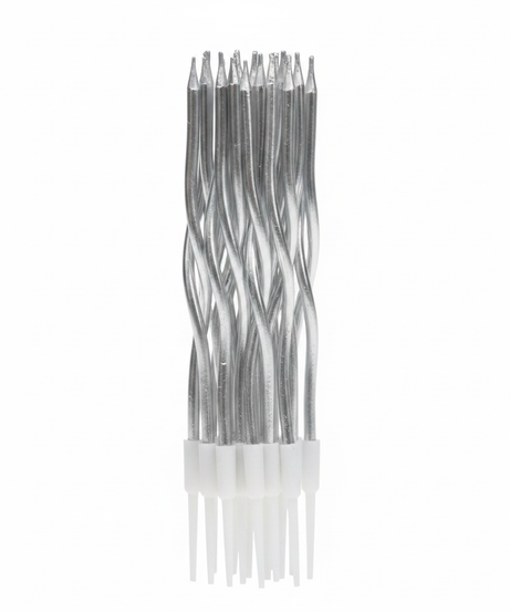 Silver Spiral Candles