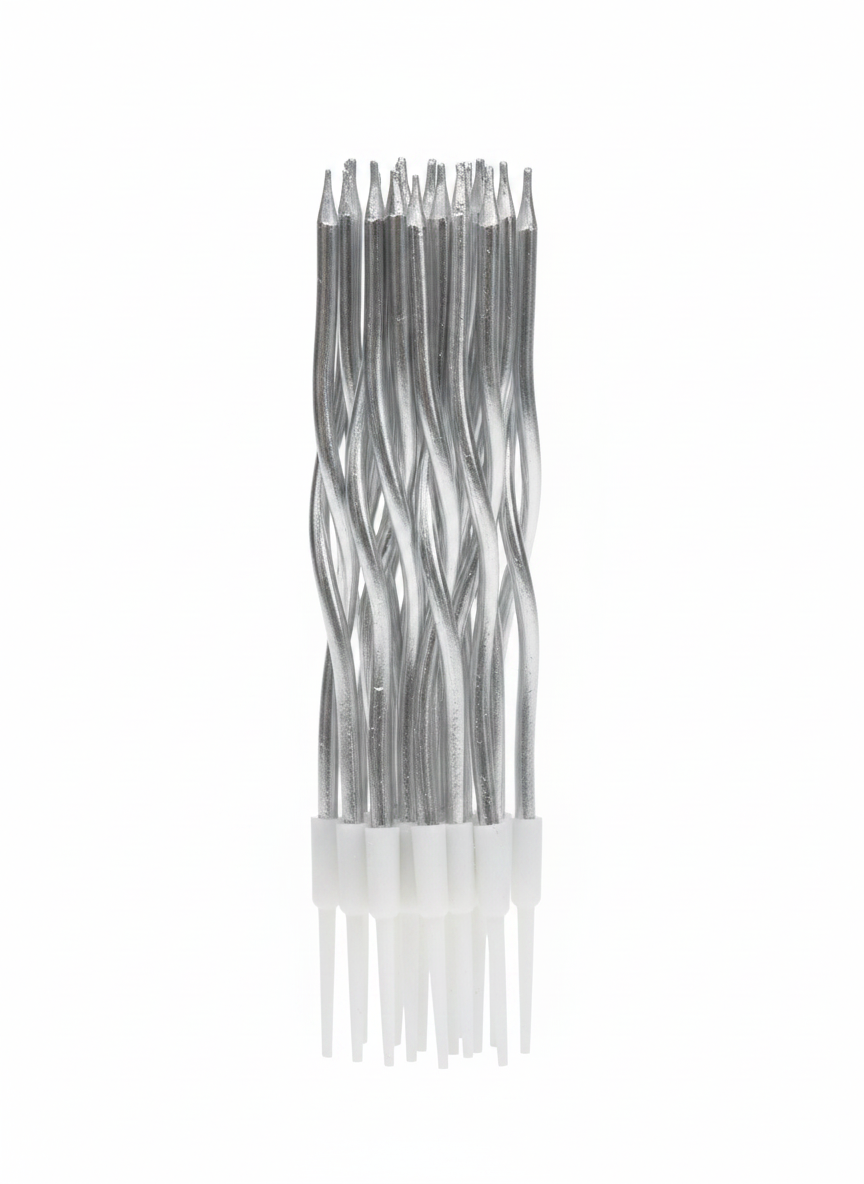 Silver Spiral Candles